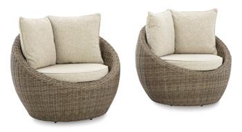 Danson Swivel Lounge with Cushion (Set of 2) - Furniture Warehouse Direct (Victoria, TX)