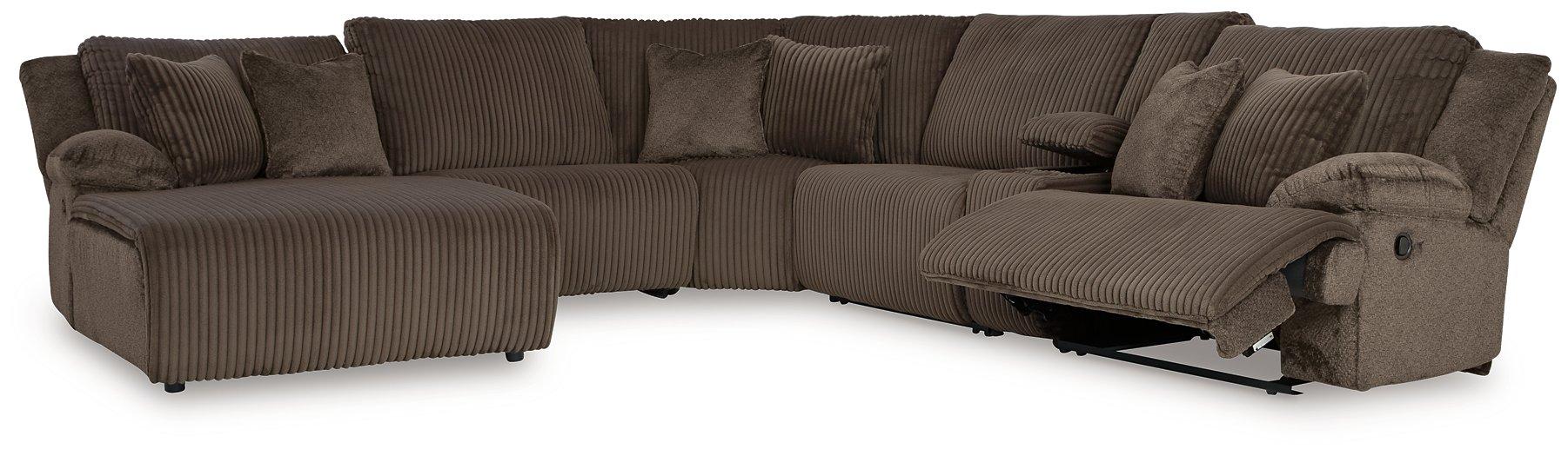 Top Tier Reclining Sectional with Chaise - Furniture Warehouse Direct (Victoria, TX)