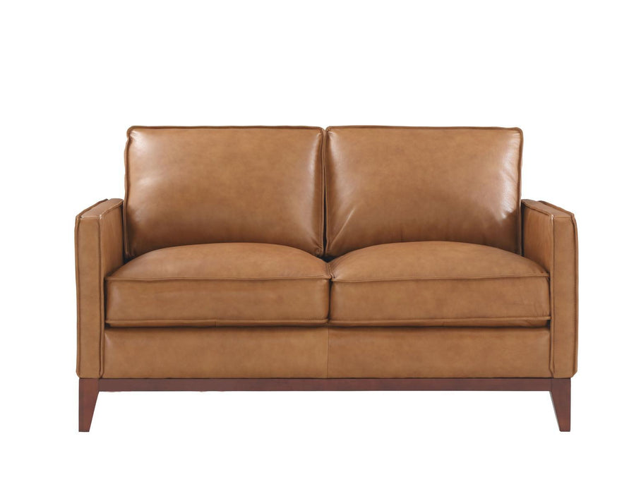 Leather Italia Georgetowne-Newport Loveseat in Camel