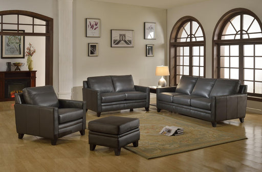 Leather Italia USA Cambria - Fletcher Sofa in Charcoal - Furniture Warehouse Direct (Victoria, TX)