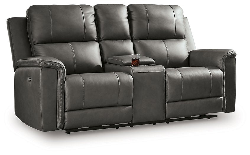 Bleckley Power Reclining Loveseat with Console - Furniture Warehouse Direct (Victoria, TX)
