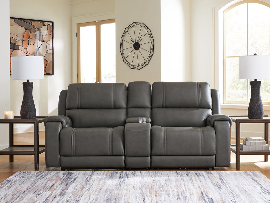 5Z - Pittson Power Reclining Sectional Loveseat with Console - Furniture Warehouse Direct (Victoria, TX)