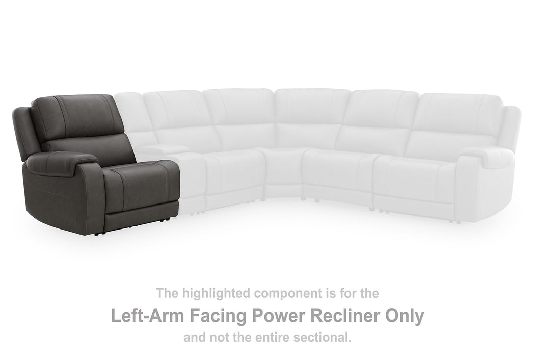 5Z - Pittson Power Reclining Sectional Loveseat with Console - Furniture Warehouse Direct (Victoria, TX)