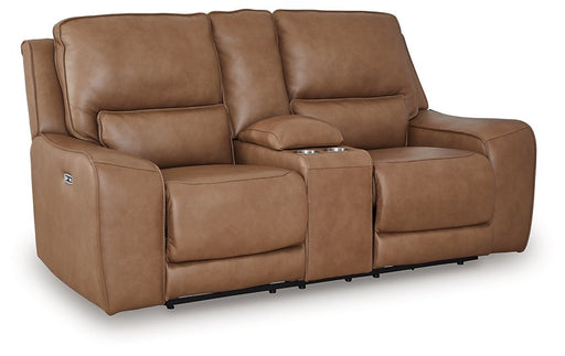 DeepWakes Power Reclining Loveseat with Console - Furniture Warehouse Direct (Victoria, TX)