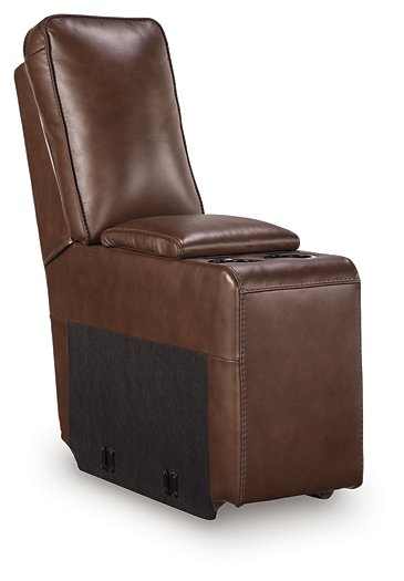 DeepWakes Reclining Sectional with Storage Console - Furniture Warehouse Direct (Victoria, TX)