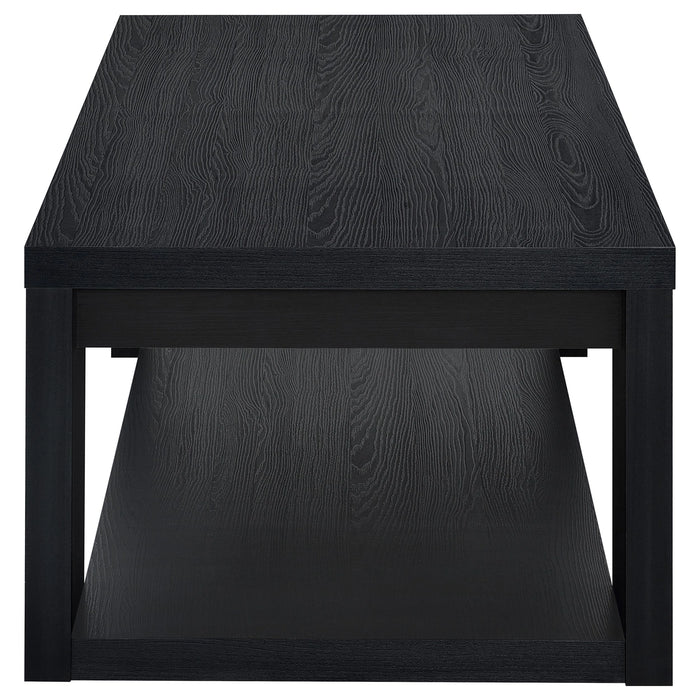 Pavone Open-Shelf Coffee and End Table Set - Black 2-Piece Set