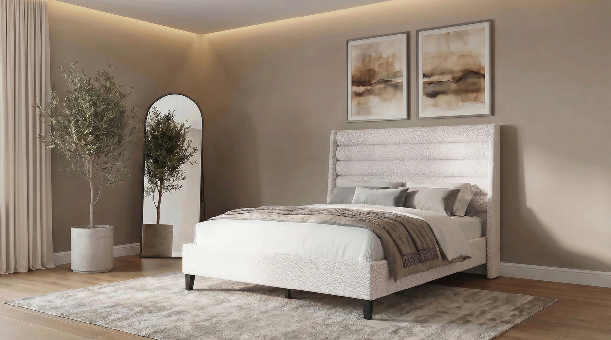 Leslie Upholstered Wingback Platform Bed