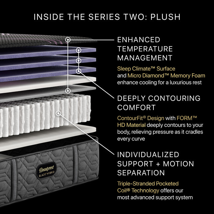 Beautyrest BlackÂ® Series Two 13.5" Hybrid Plush Mattress