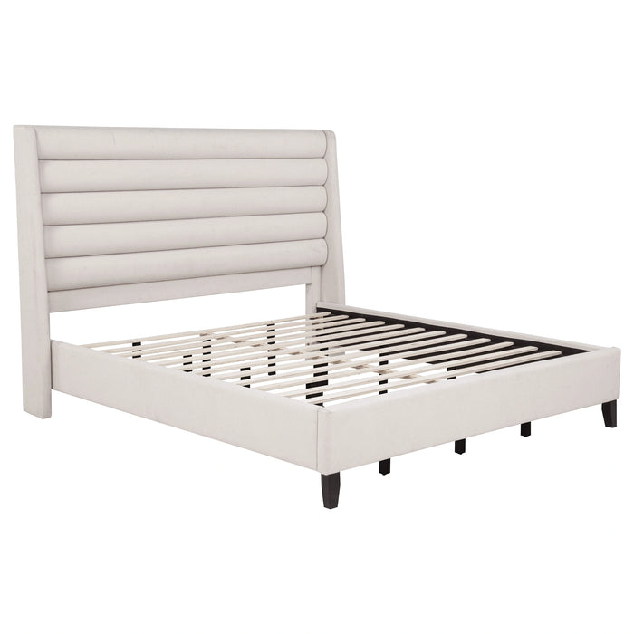 Leslie Upholstered Wingback Platform Bed