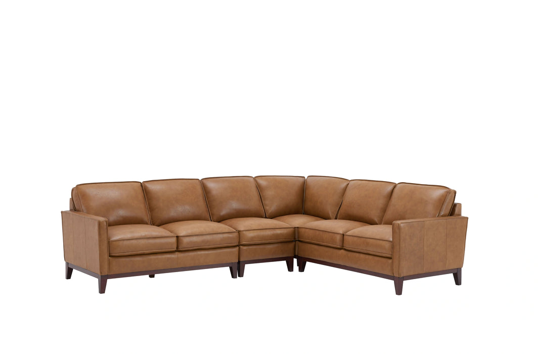 Leather Italia USA Georgetowne Newport Armless Chair in Camel