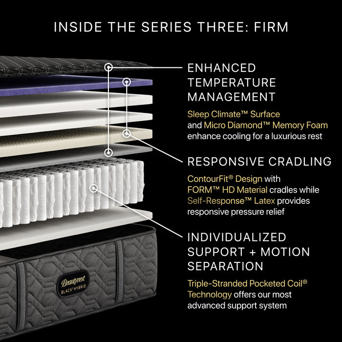 Beautyrest BlackÂ® Series Three 14.5" Hybrid Firm Mattress
